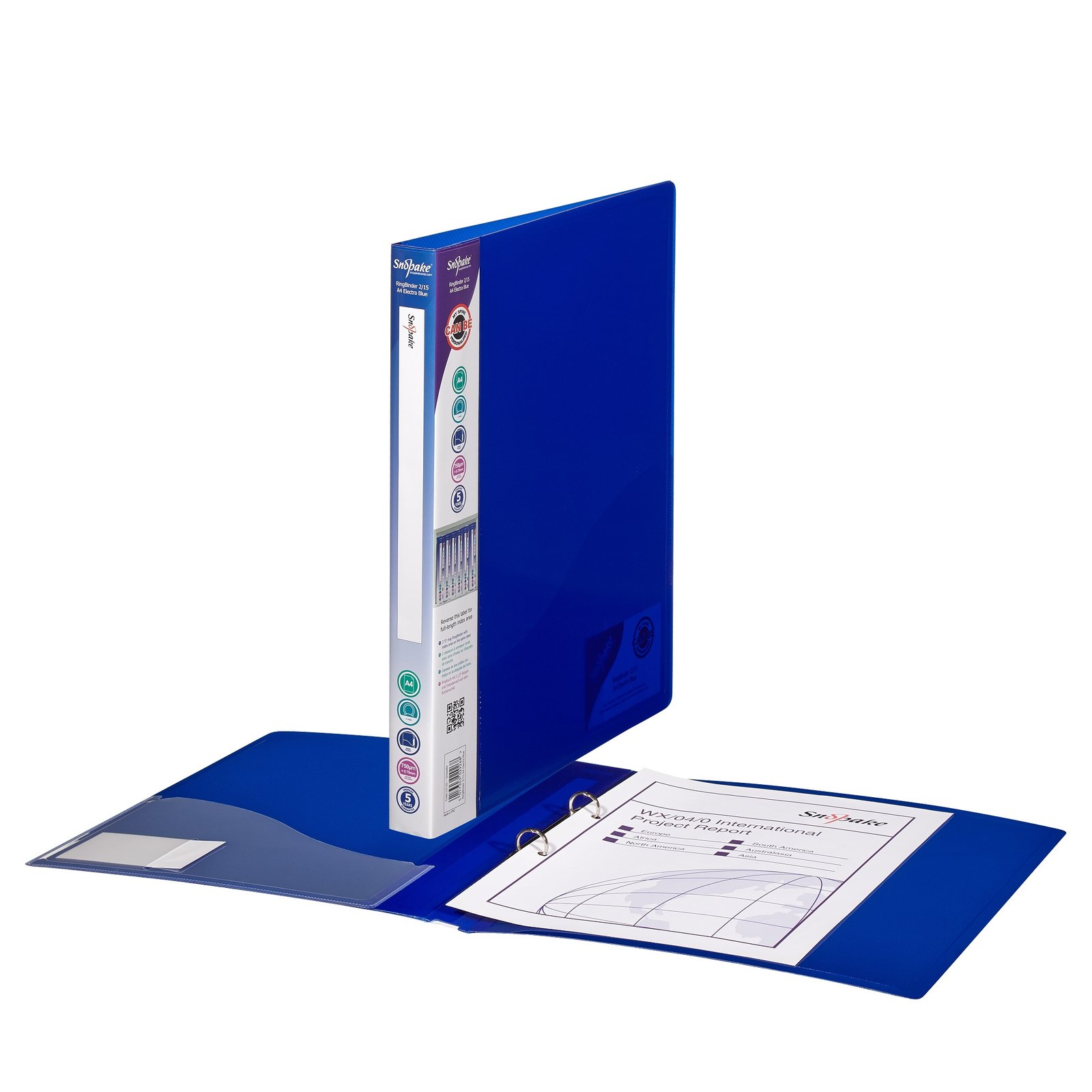 10120_1 Snopake RingBinder 2/15 'O' Ring A4 Electra Blue- 10 Binders - Image 1