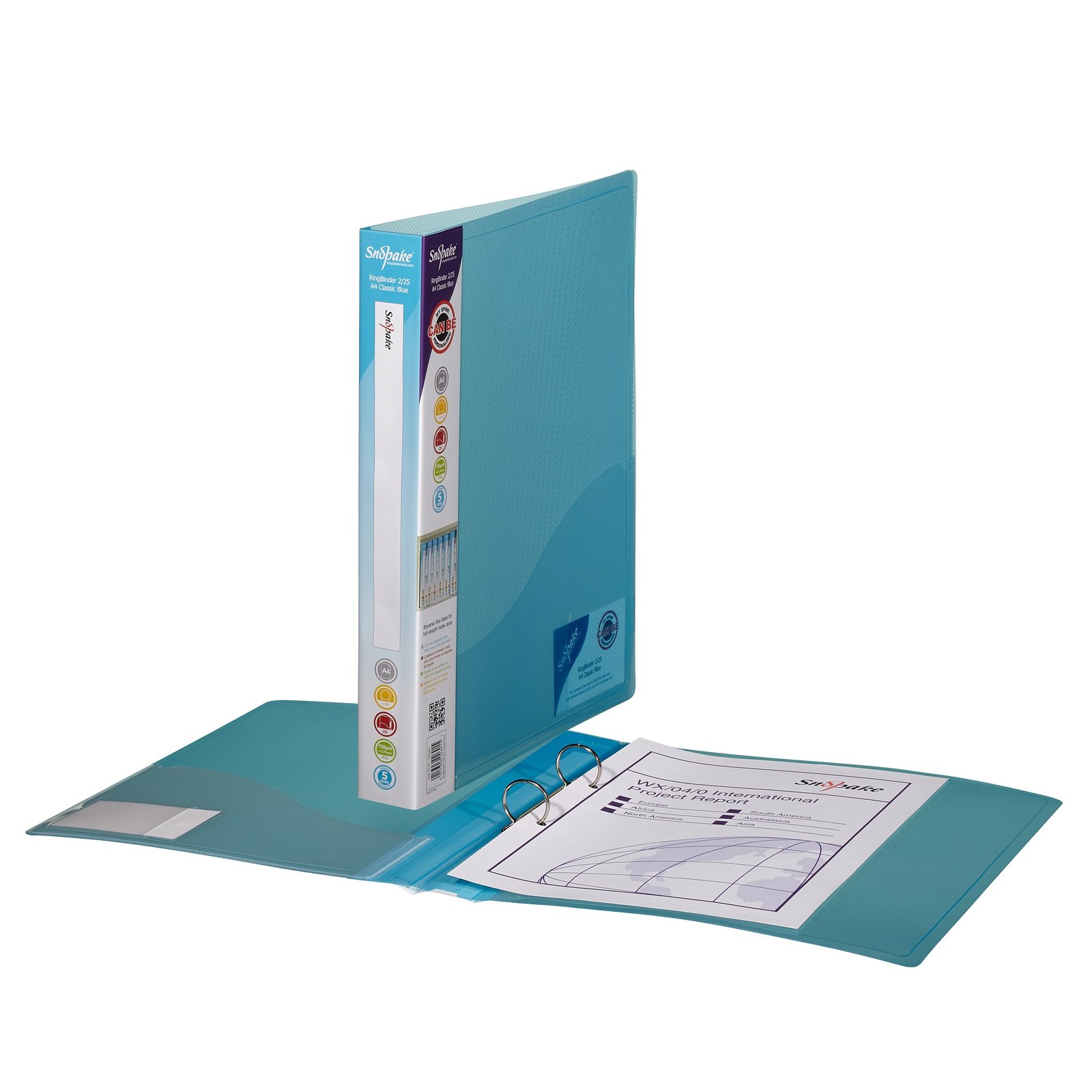 10180_1 Snopake RingBinder 2/25 'O' Ring A4 Blue- 10 Binders - Image 1