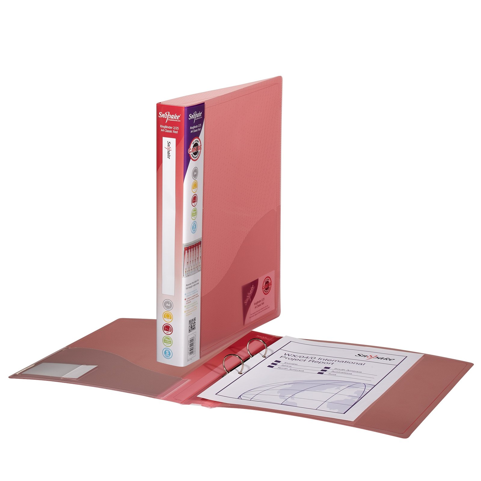 10181_1 Snopake RingBinder 2/25 'O' Ring A4 Red- 10 Binders - Image 1