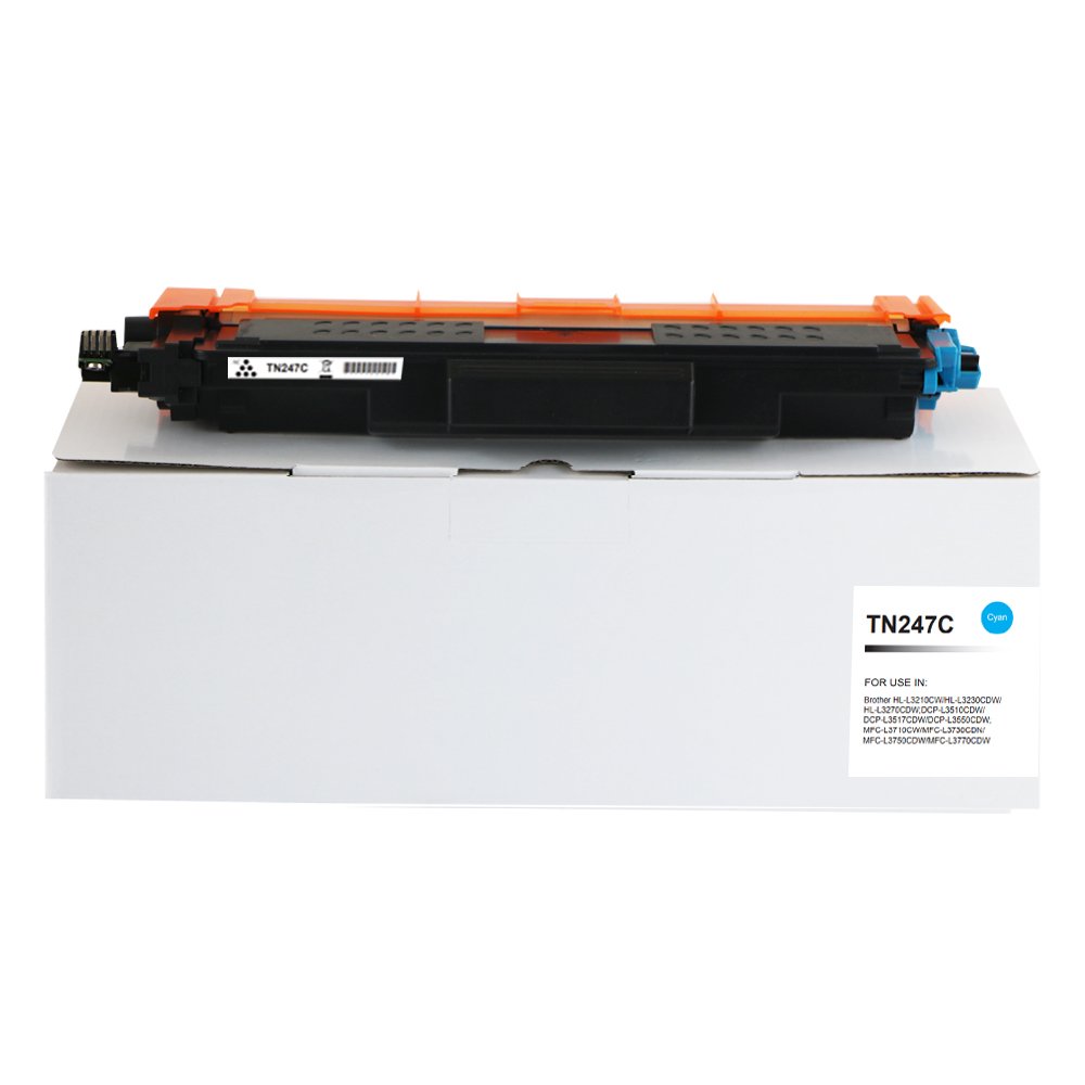 11112248 Compatible Brother TN247C Hi Yld Cyan Toner CHIPPED - Image 1