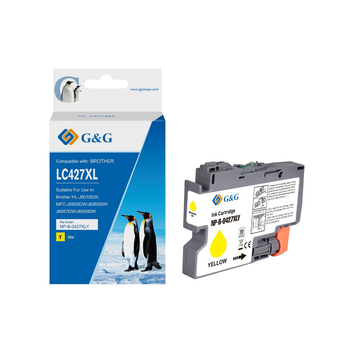 11514434 Comp Brother LC427XLY High Capacity Yellow Ink Cartridge 54ml - Image 1