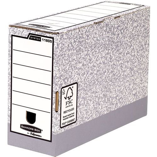 1180501 System 120mm Folio Transfer File Grey (FSC) Pack of 10 120x255x360mm - Image 1