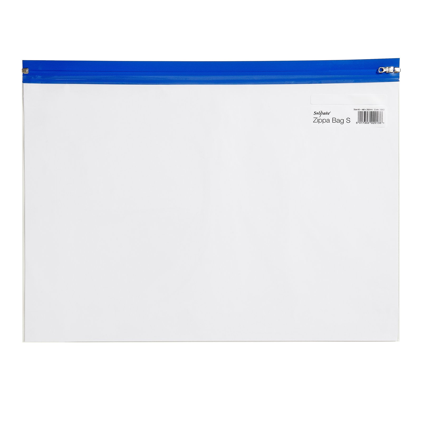 12736 Snopake Zippa Bag 'S' A4 Blue- 25 Bags - Image 1