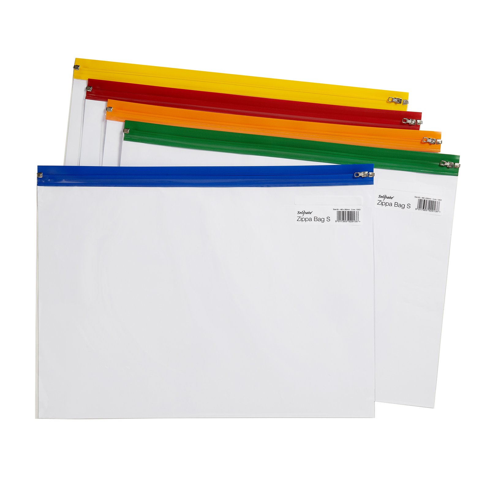 12823 Snopake Zippa Bag 'S' A3 Assorted- 25 Bags - Image 1
