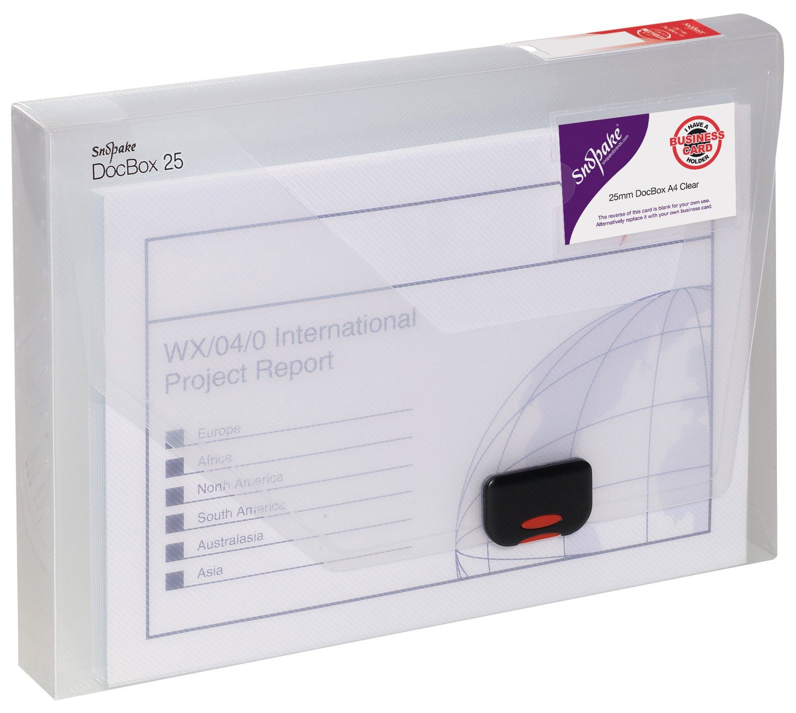 12849_grs_recycled_docbox_25mm_clear Snopake GRS DocBox 25 A4 Clear- 1 Box - Image 1
