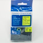 Comp Brother P-Touch TZe-C31 Labelling Tape Cassette Black on Fluorescent Yellow also for TZ-C31