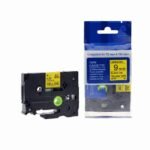 Comp Brother P Touch TZe-621 (YT-621) Labelling Tape Cassette Black on Yellow also for TZ-621