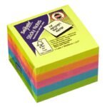 Snopake FSC Sticky Note Mini Cube  Neon 400 Sheet Mini Cube- 1 Cube