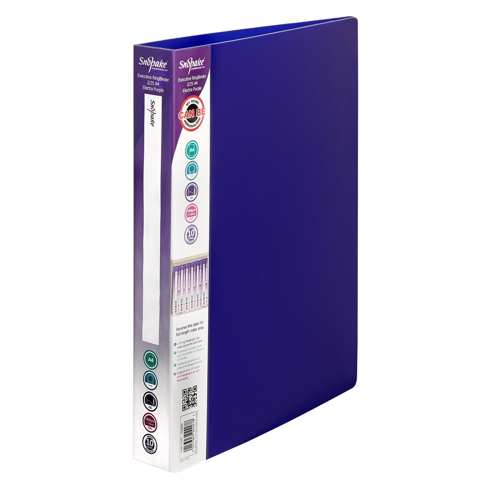 13372_1 Snopake Executive Ringbinder 2/25 'O' Ring A4 Electra Blue- 10 Binders - Image 1