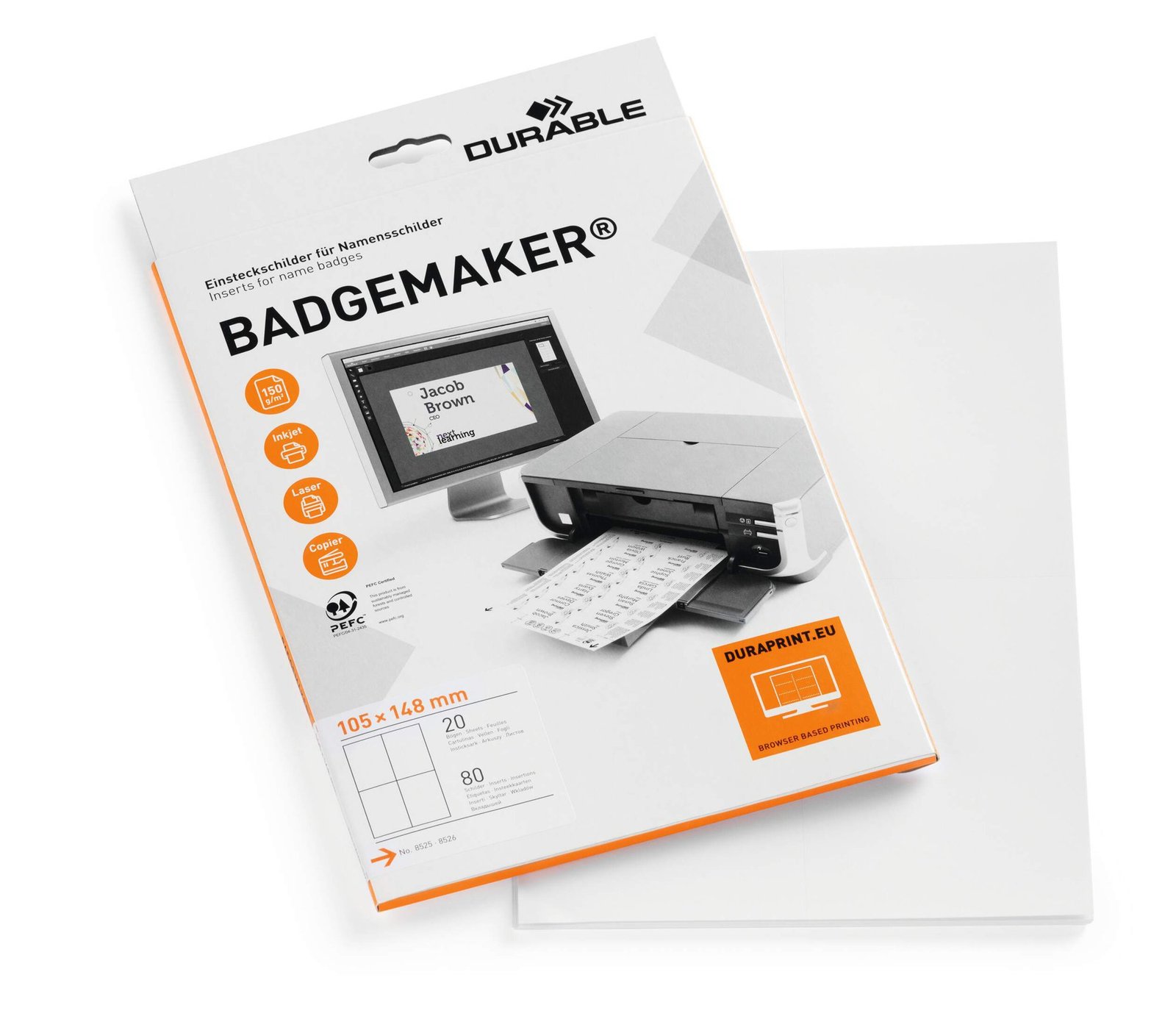 142002_1 Durable BADGEMAKER A6 Inserts (80) - Image 1