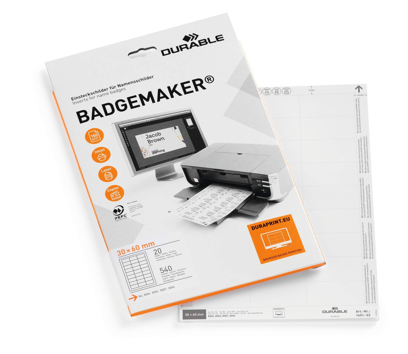 145102_1 Durable BADGEMAKER Insert 30x60mm (540) - Image 1