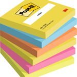 Post-itÂ® Notes Energetic Colour Collection 76 mm x 76 mm 100 Sheets/Pad 6 Pads/Pack 100% PEFC SGSCH-PEFC-COC-110078
