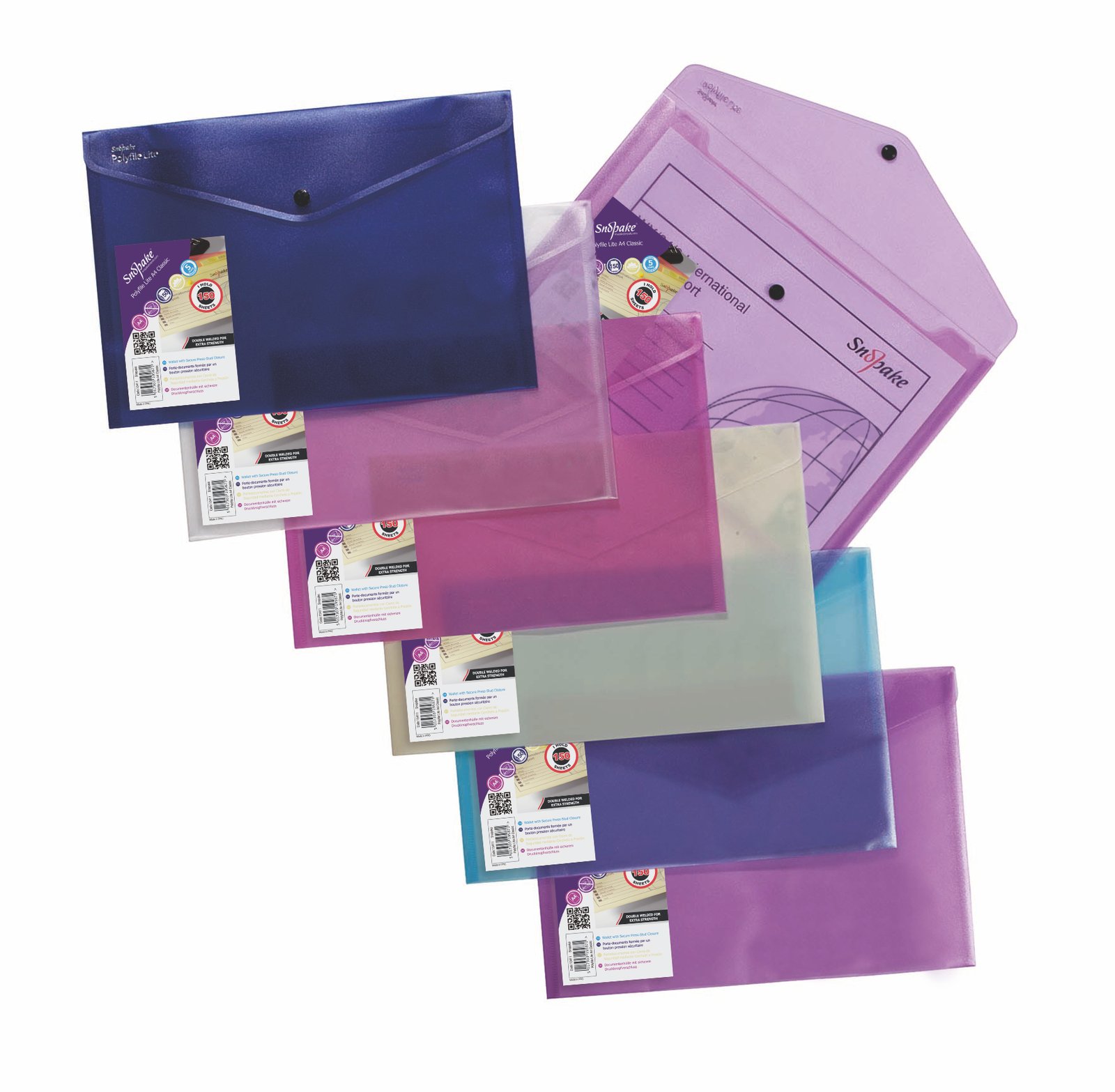 15411 Snopake Lite Polyfile A4 Assorted- 5 Files - Image 1