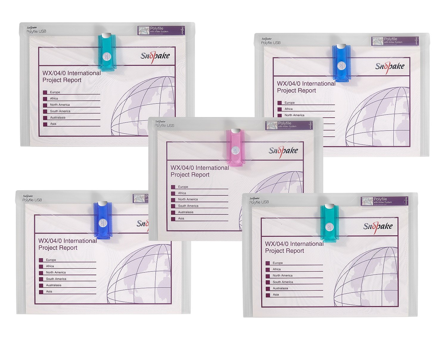 15689 Snopake Polyfile USB Foolscap Electra Asstd- 5 Files - Image 1