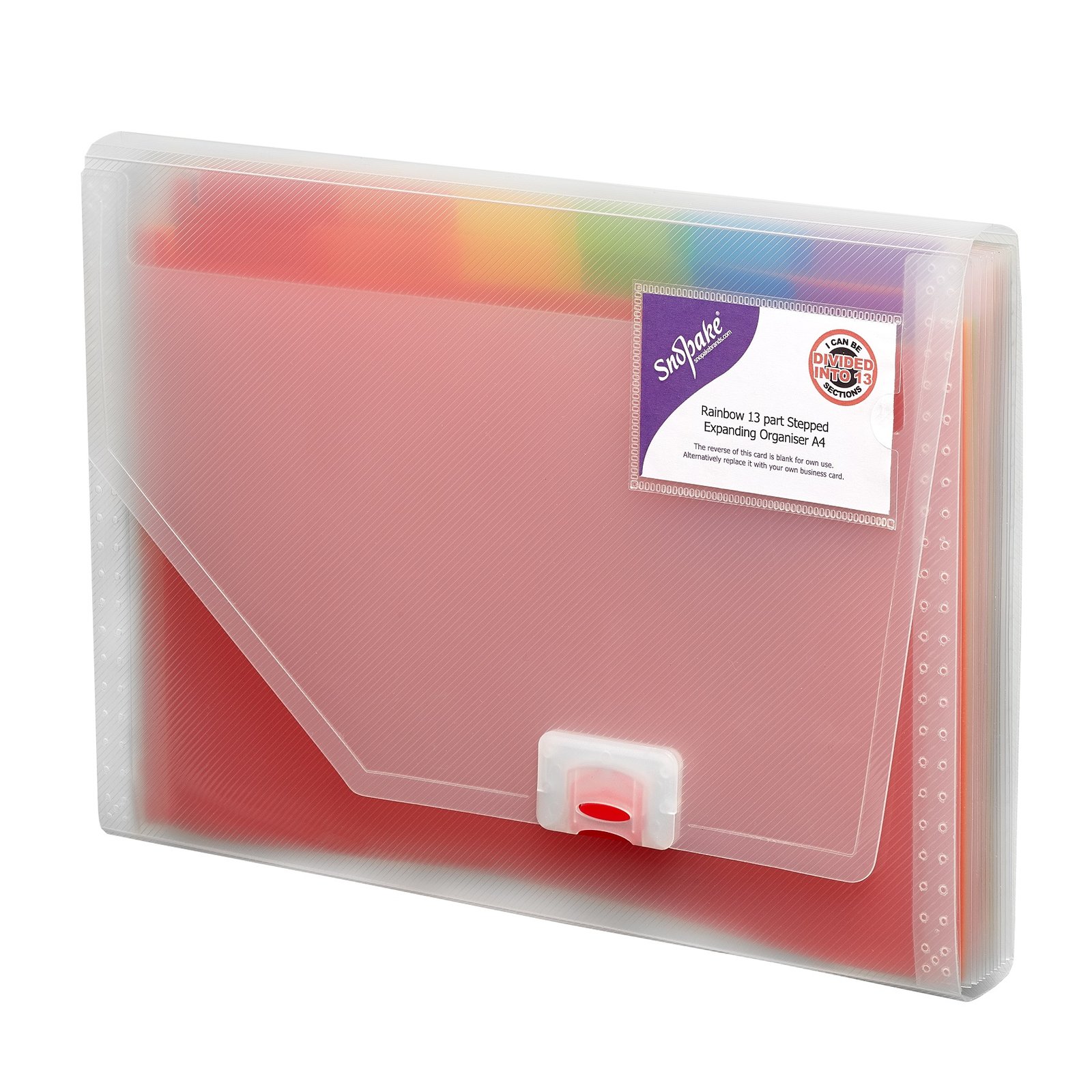 15768_1 Snopake Rainbow 13 part Stepped Expanding Organiser A4- 1 Organiser - Image 1