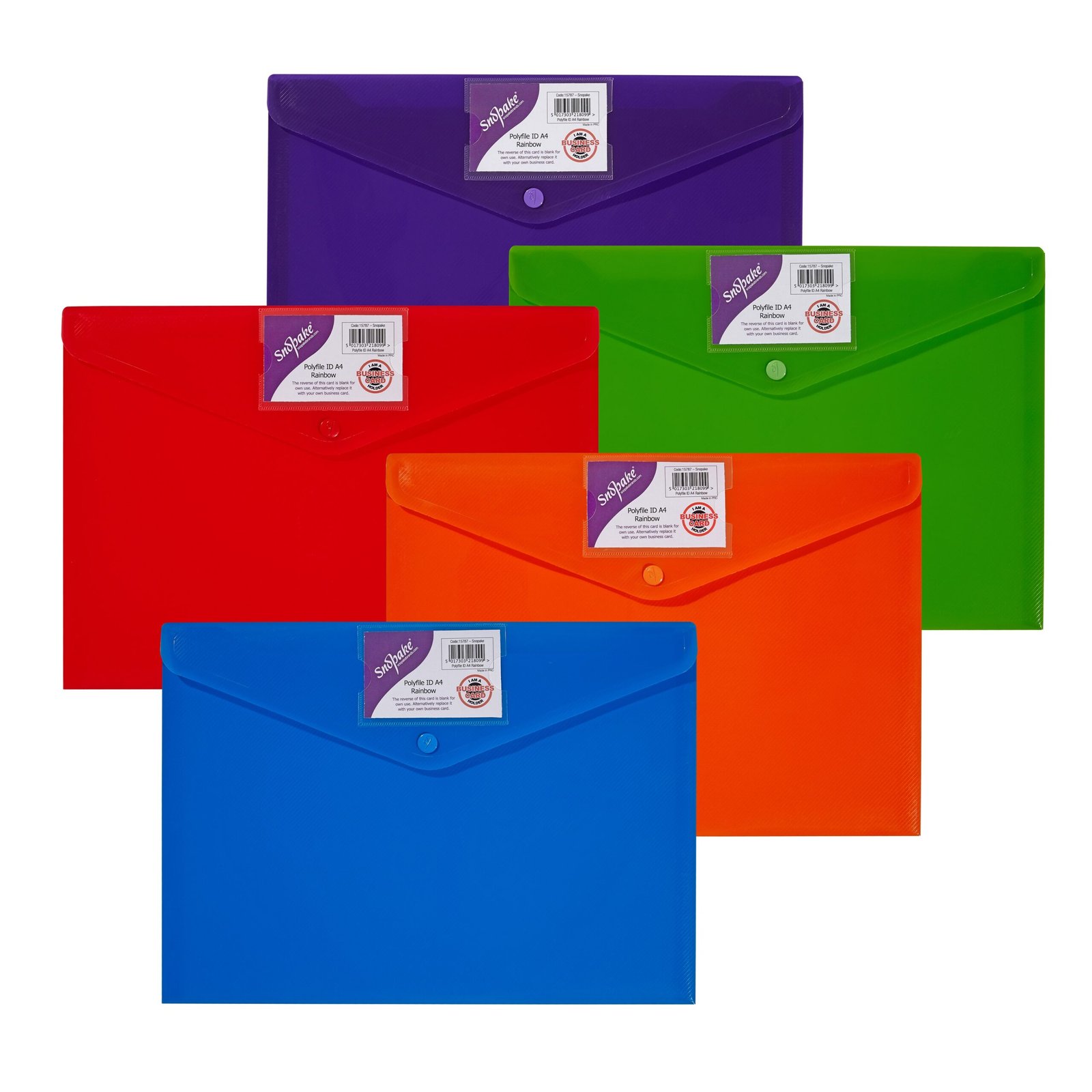 15787 Snopake Rainbow Polyfile ID A4 Assorted- 5 Files - Image 1
