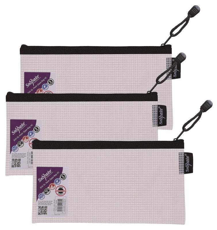 15837_1 Snopake EVA Mesh HC Zippa Bag DL Black- 3 Bags - Image 1