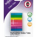 Snopake Index Tab Highlighter Neon Assorted 160 tabs- 12 B/Cards