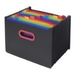 Snopake Rainbow & Black 13 part Desk Expander A4- 1 Organiser