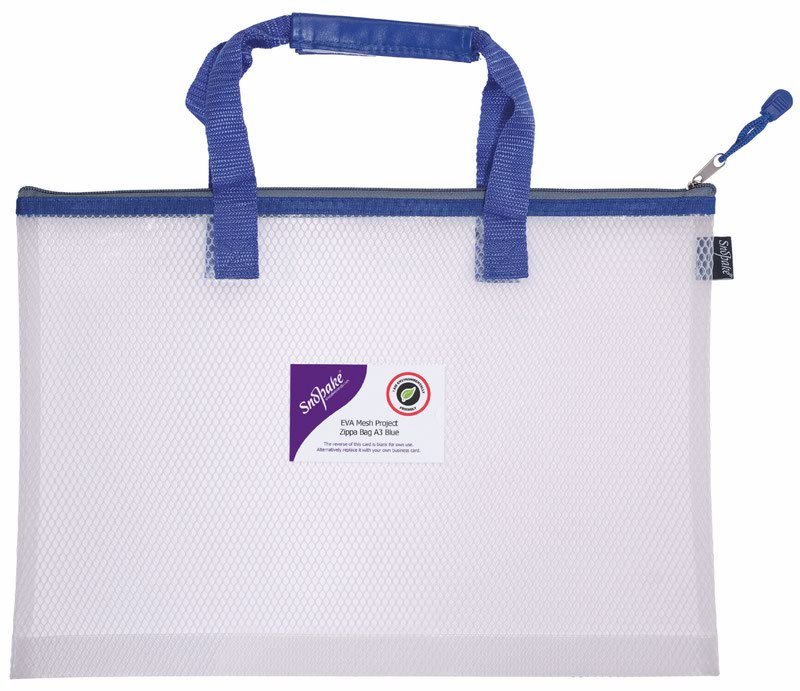 Snopake EVA Mesh HC Project Zippa Bag A3 Blue- 1 Bag - Image 1