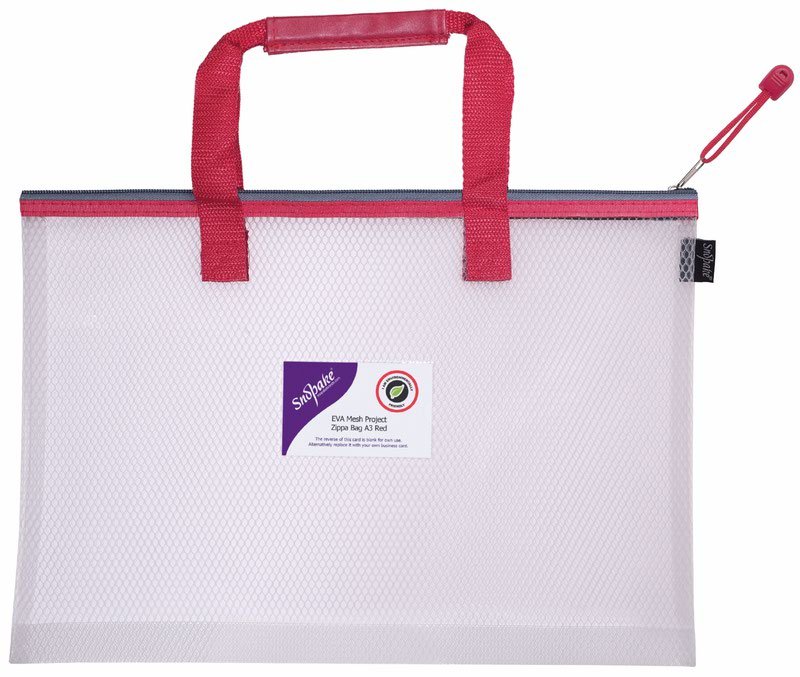 Snopake EVA Mesh HC Project Zippa Bag A3 Red- 1 Bag - Image 1
