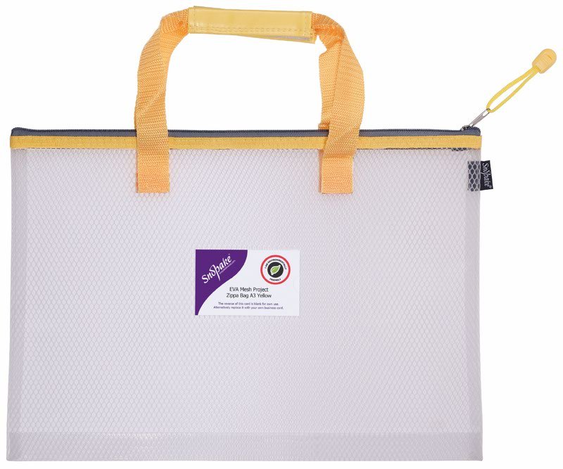 Snopake EVA Mesh HC Project Zippa Bag A3 Yellow- 1 Bag - Image 1