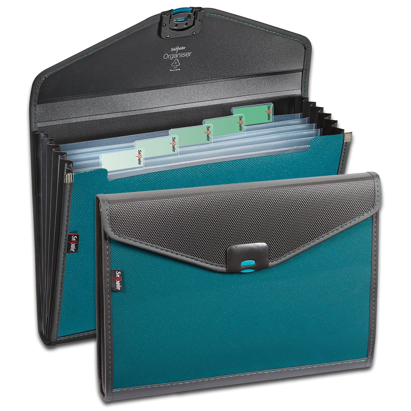 15893_zeon_organiser_turq Snopake Zeon Organiser 6 part A4 Turquoise- 1 Organiser - Image 1
