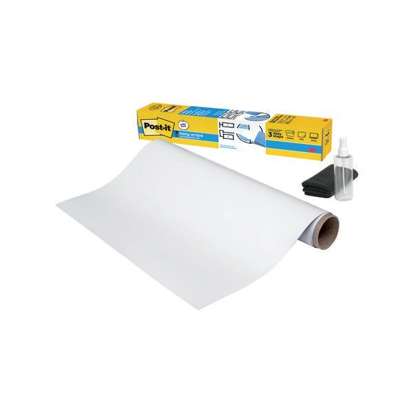 1681679 Post-it® Easy Erase Whiteboard Surface White 121.9 cm x 242 cm 1 Roll/Pack - Image 1