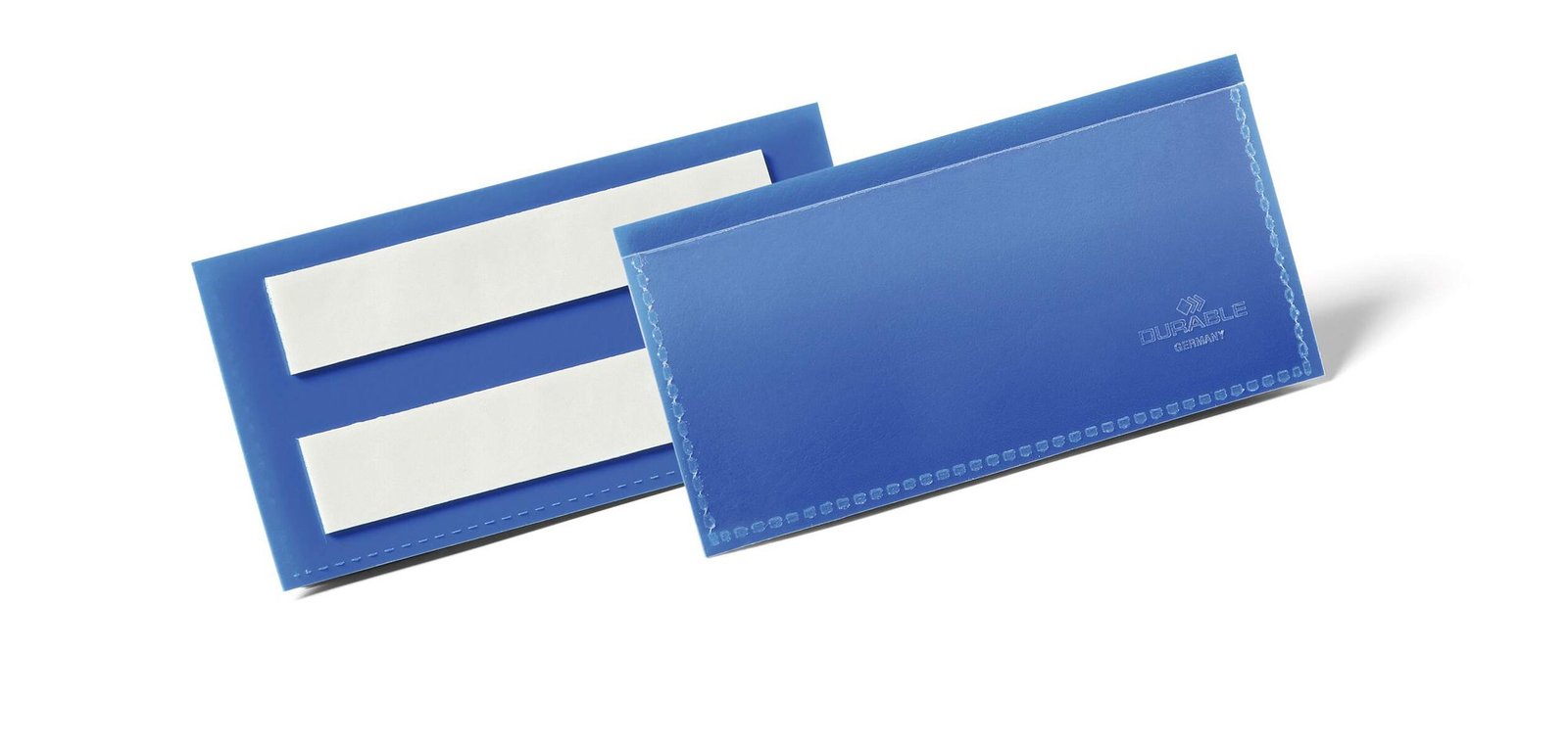 175907_1 Durable Adhesive Pocket 100x38mm Blue (50) - Image 1