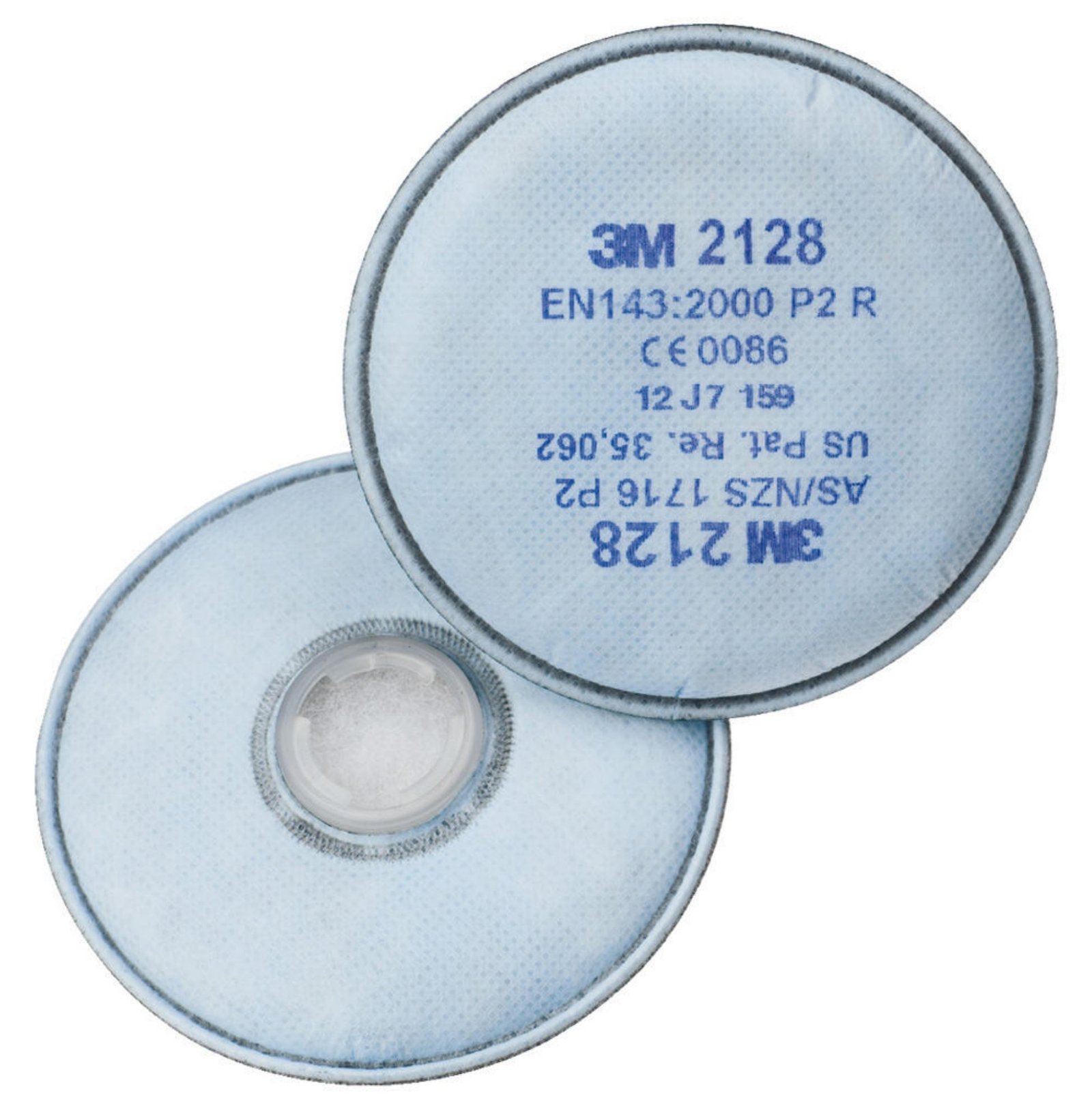 2128 3M P2R Filter Pairs Bayonet Fitting System White 2128 (Pack of 20) - Image 1