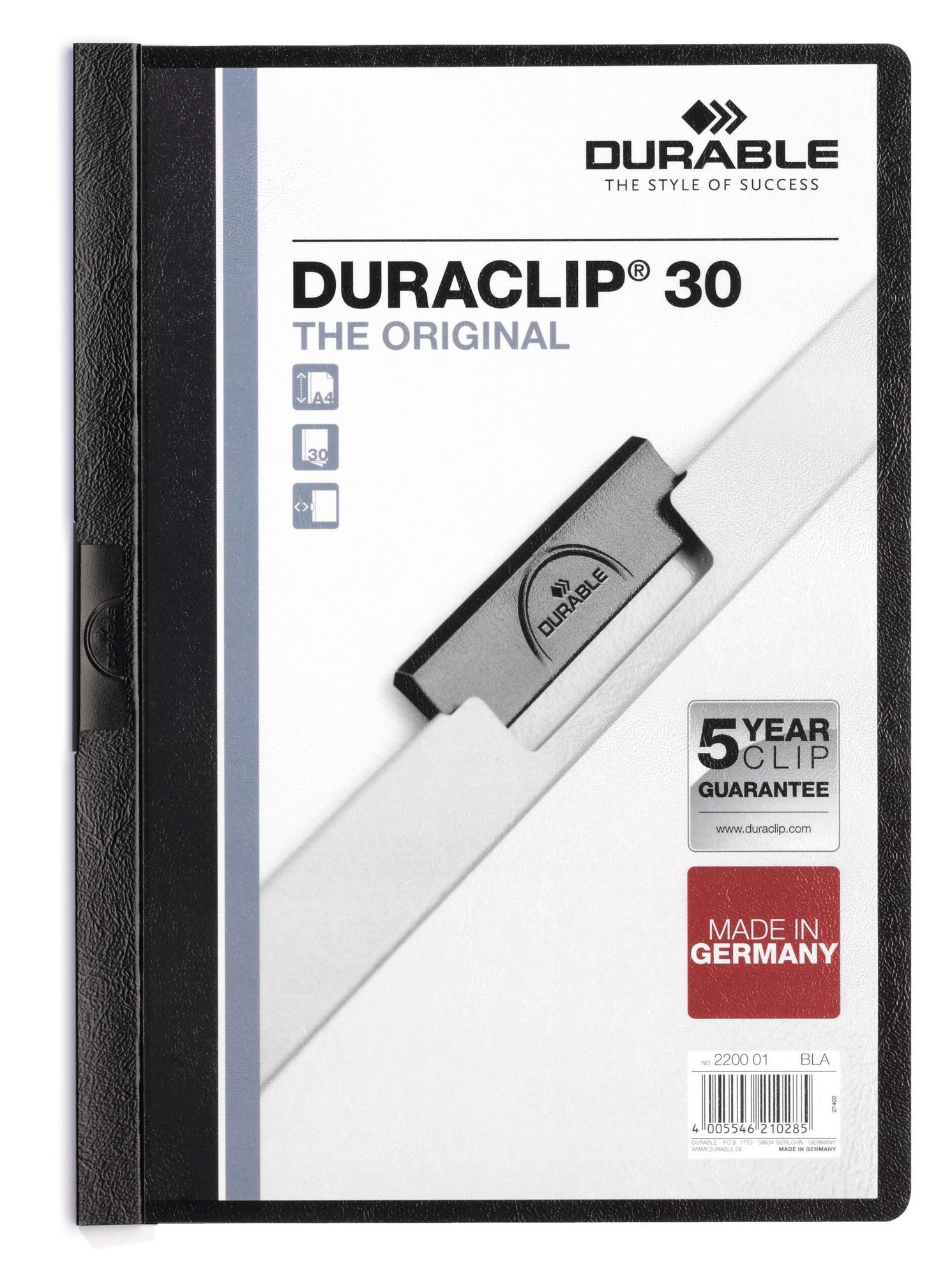 220001_1 Durable DURACLIP 30 A4 Folder Black (25) - Image 1