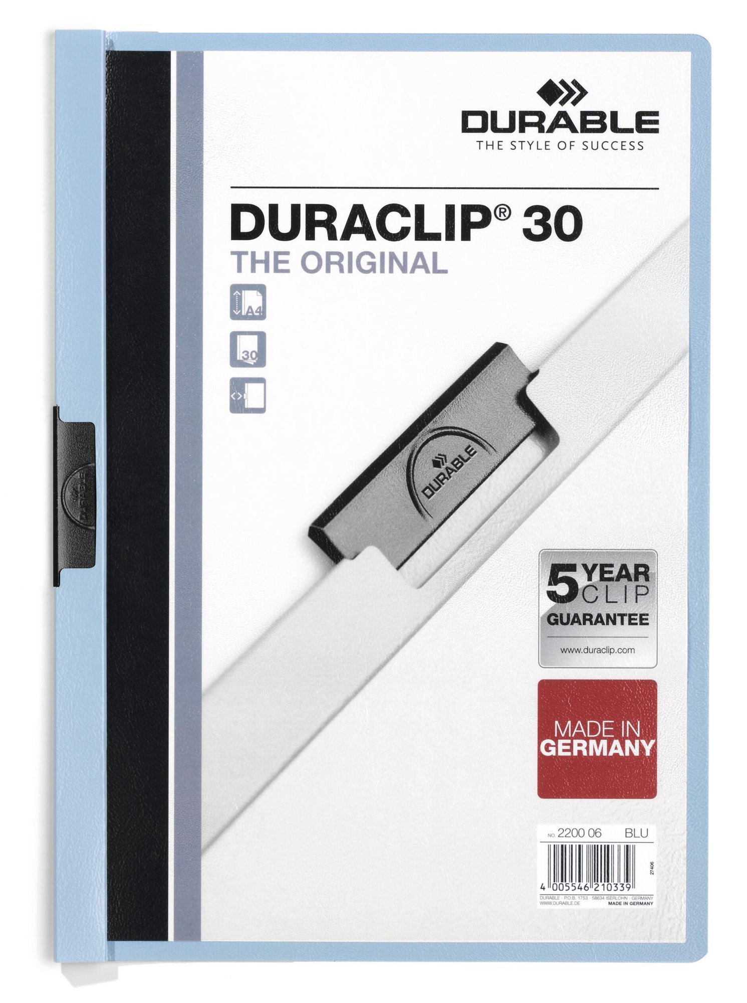220006_1 Durable DURACLIP 30 A4 Folder Blue (25) - Image 1