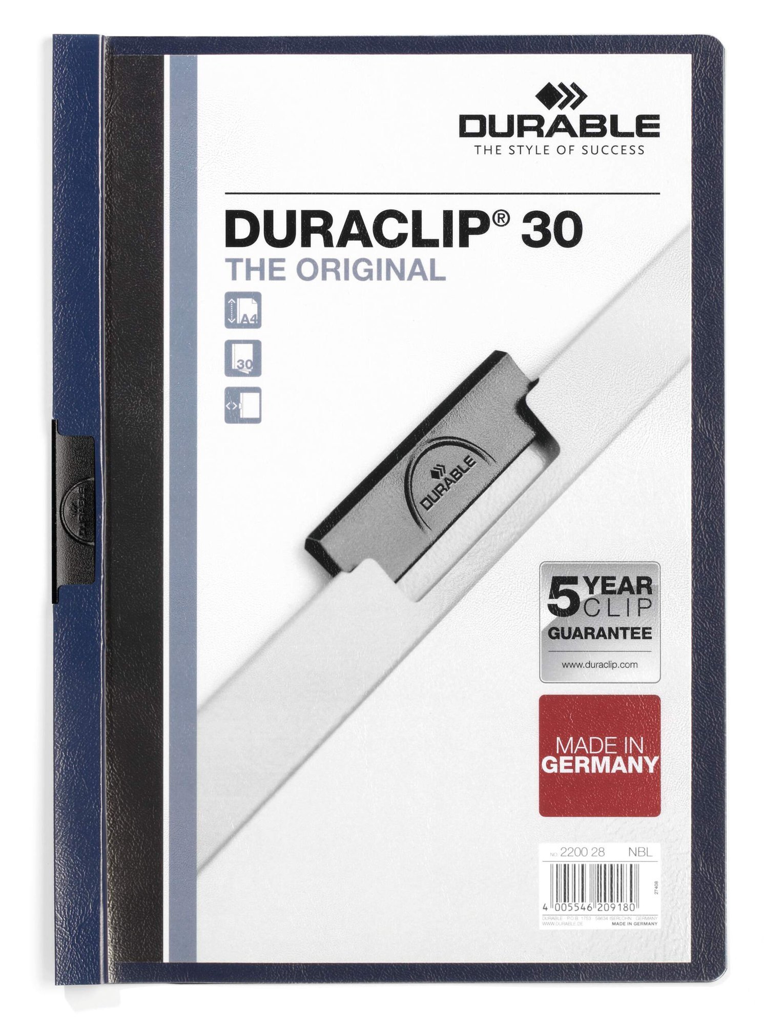 220028_1 Durable DURACLIP 30 A4 Midnight Blue (25) - Image 1