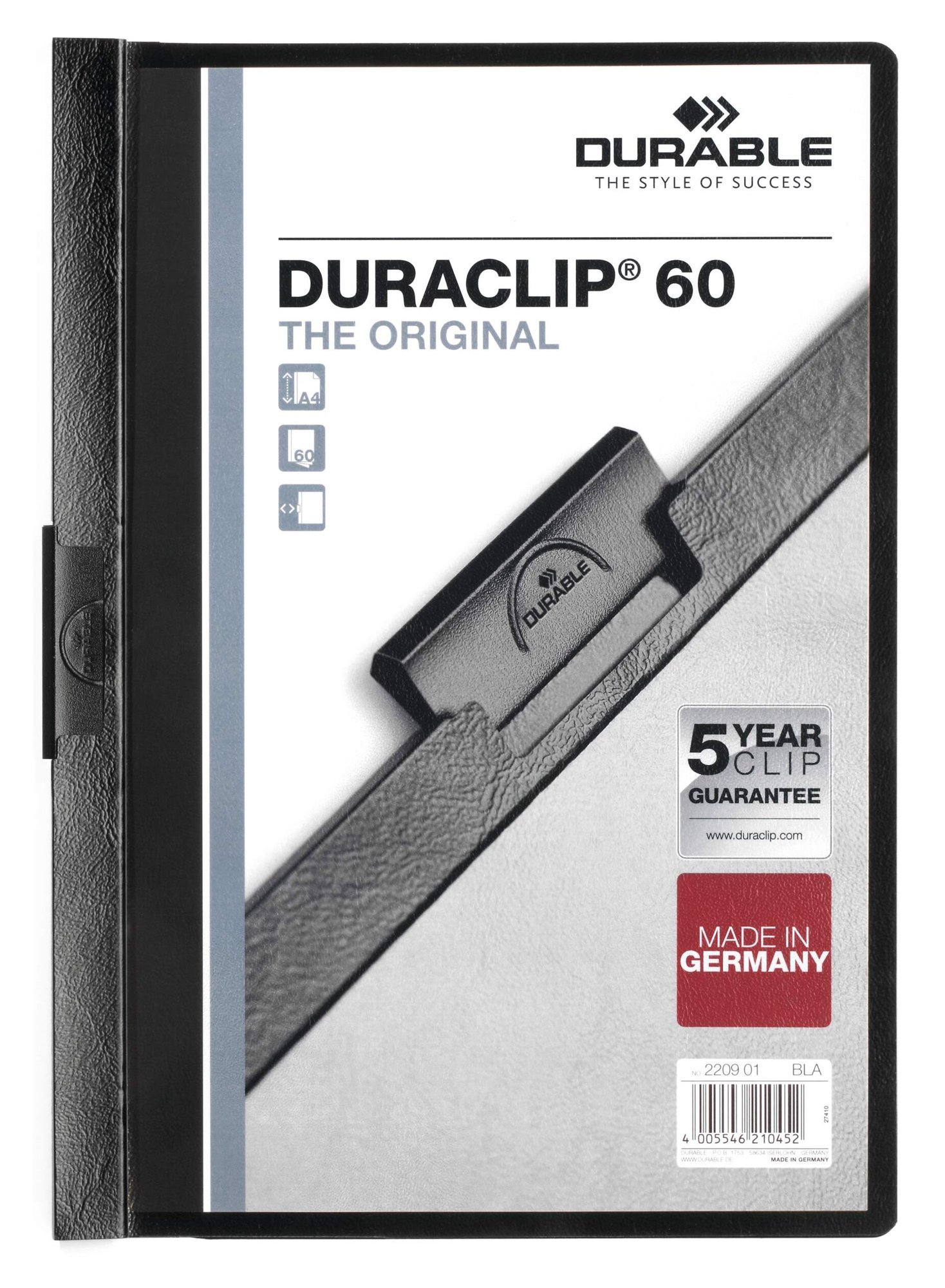 220901_1 Durable DURACLIP 60 A4 Folder Black (25) - Image 1