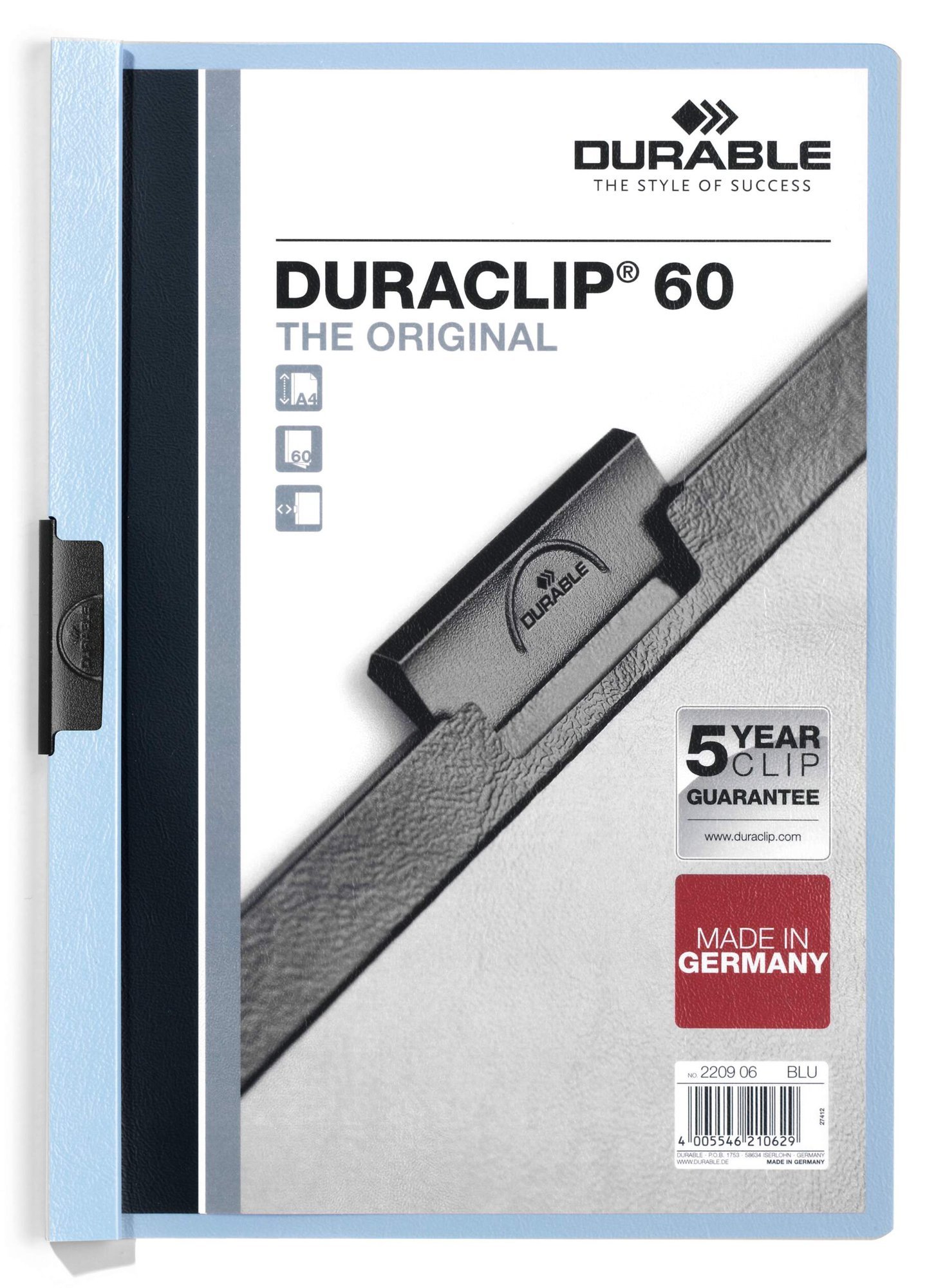 220906_1 Durable DURACLIP 60 A4 Folder Blue (25) - Image 1