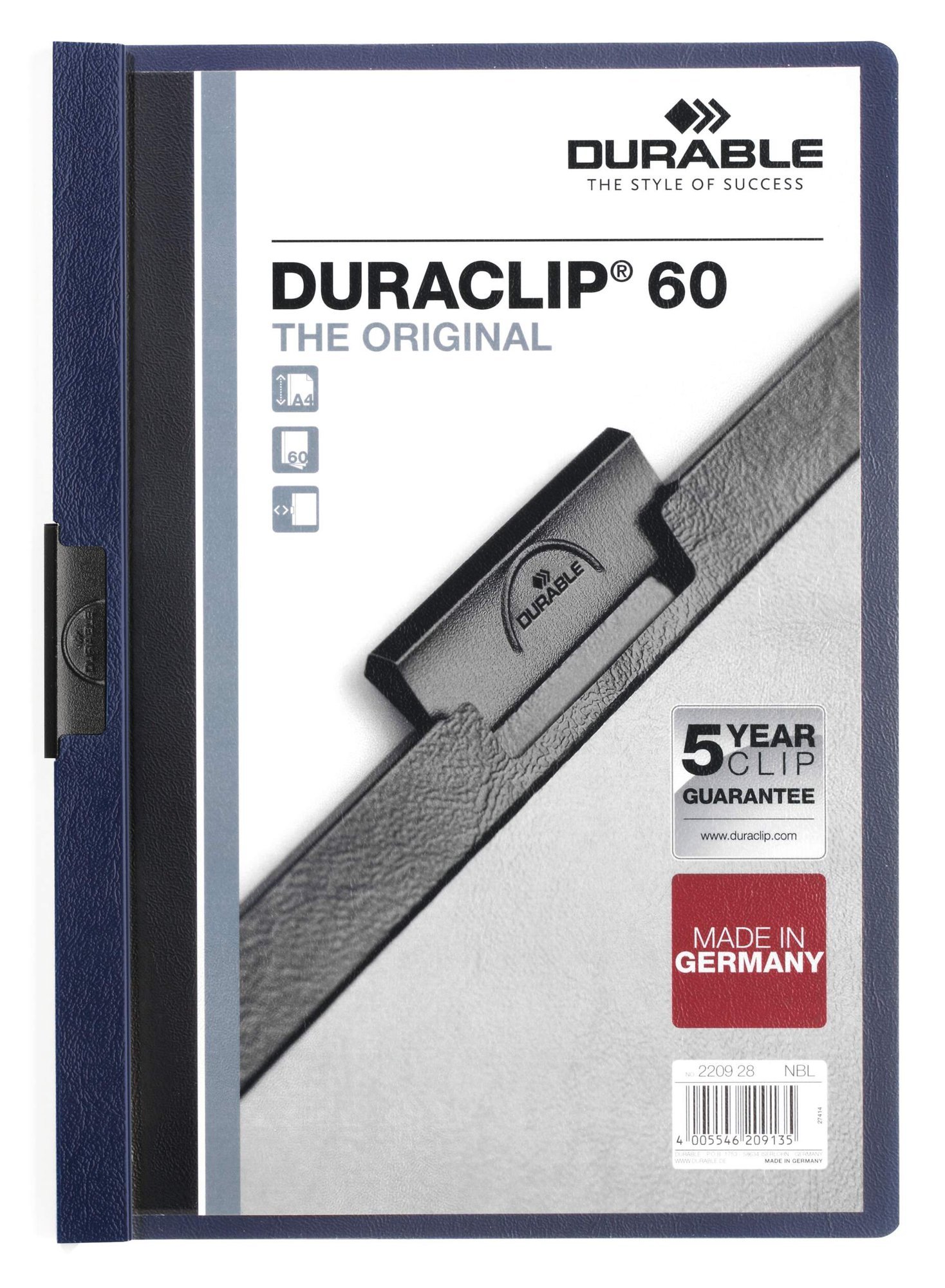 220928_1 Durable DURACLIP 60 A4 Midnight Blue (25) - Image 1