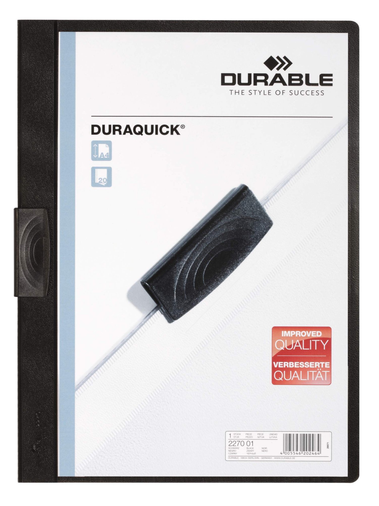 227001_1 Durable DURAQUICK A4 Folder Black (20) - Image 1