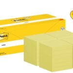 Post-itÂ® Notes Canary Yellow 76 mm x 76 mm Promo Pack 100 Sheets/Pad 12 + 12 FREE Pads/Pack Cardboard Pack 100% PEFC SGSCH-PEFC-COC-110078