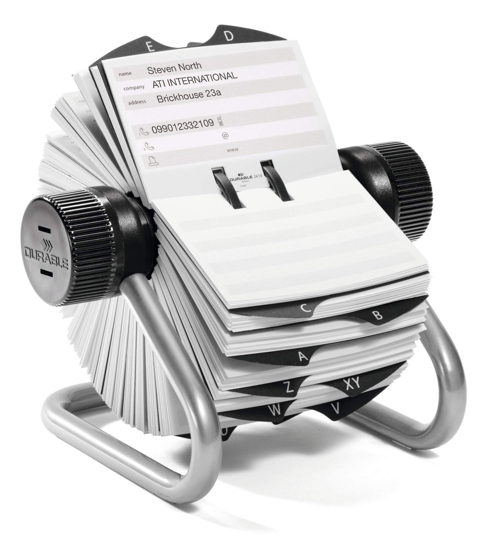 248223_1 Durable TELINDEX Rotary File Silver - Image 1