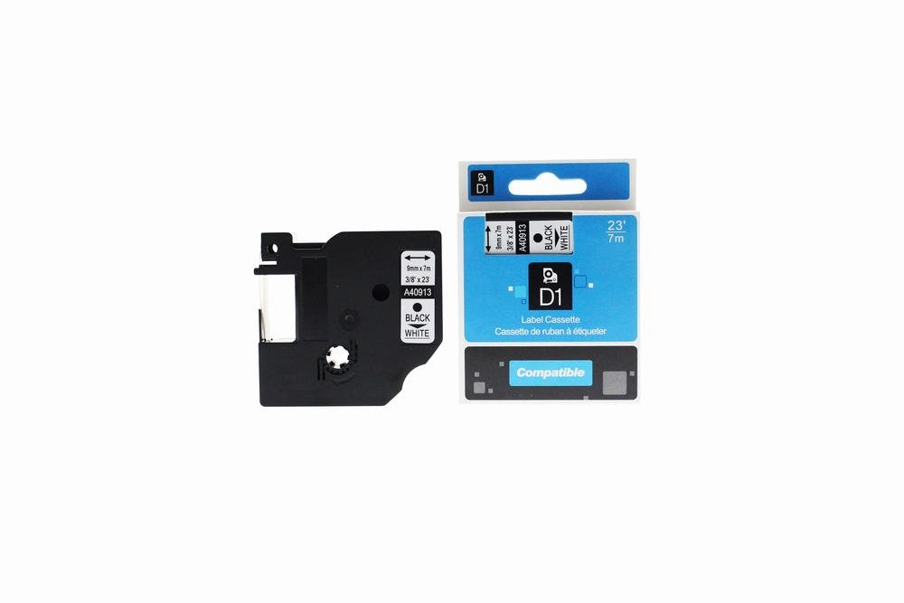 24910100 Comp Dymo LM100 Labelling Tape Cassette 40913 S0720680 Black on White - Image 1