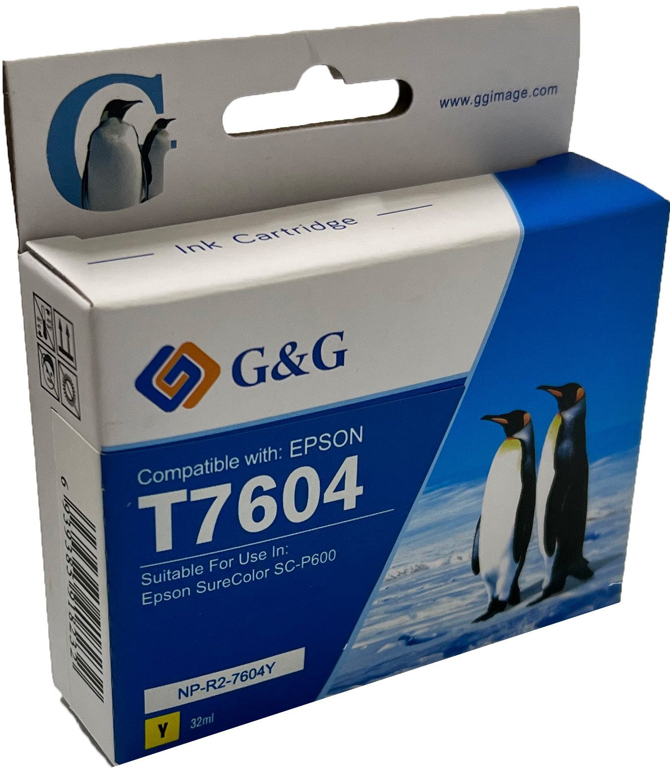 26510603 Comp Epson G+G T7604 Yellow Wide Format Ink Ctg C13T760440 - Image 1