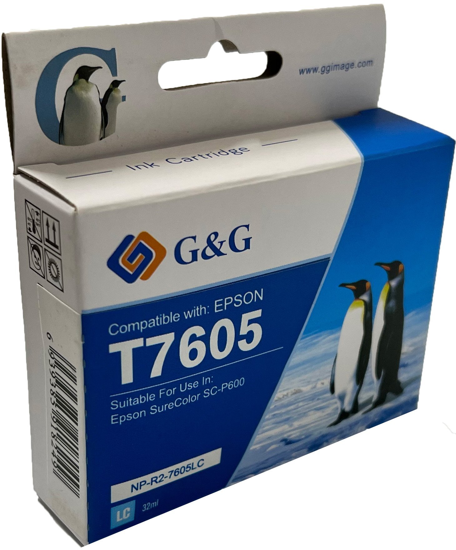 26510604 Comp Epson G+G T7605 Light Cyan Wide Format Ink Ctg C13T760540 - Image 1