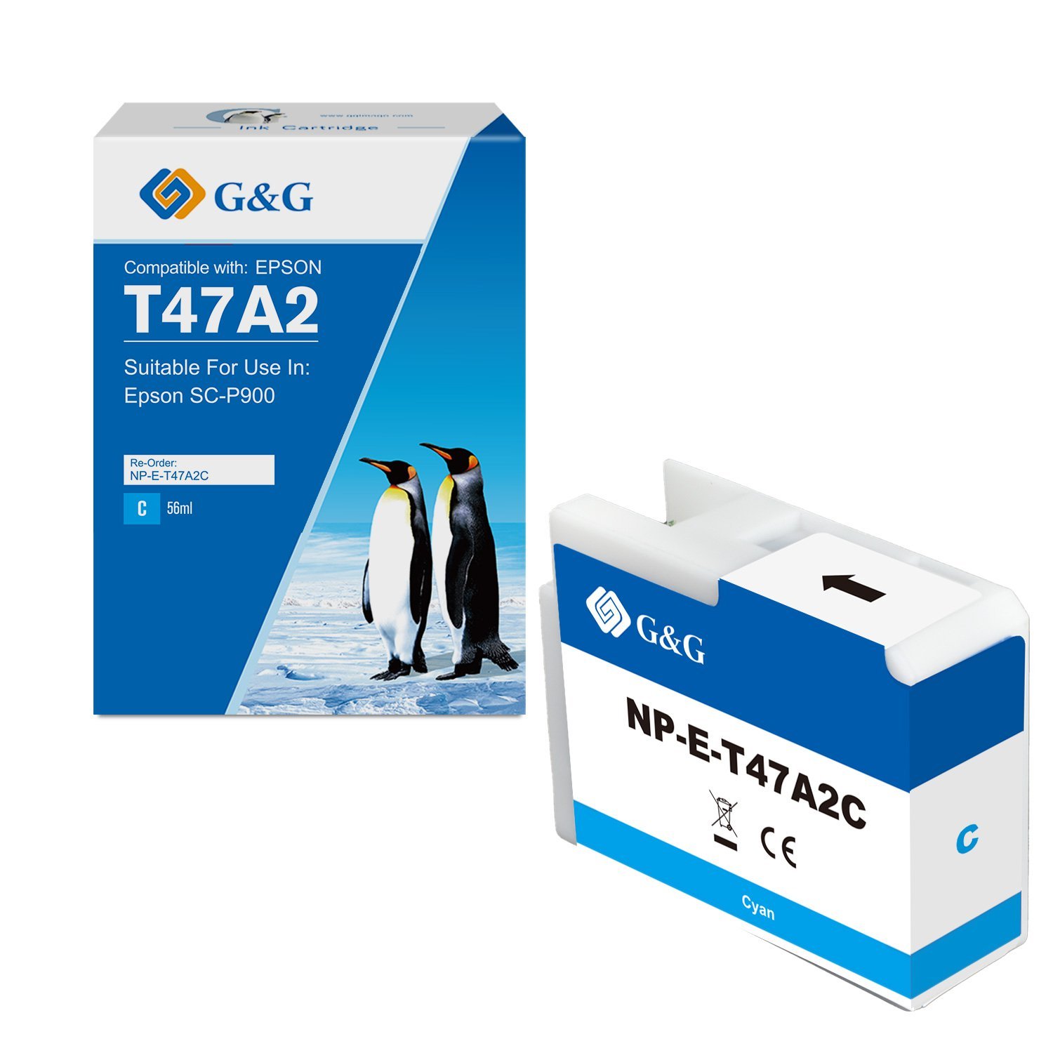26510901 Comp Epson G+G T47A2 Cyan Ink Cartridge C13T47A200 - Image 1