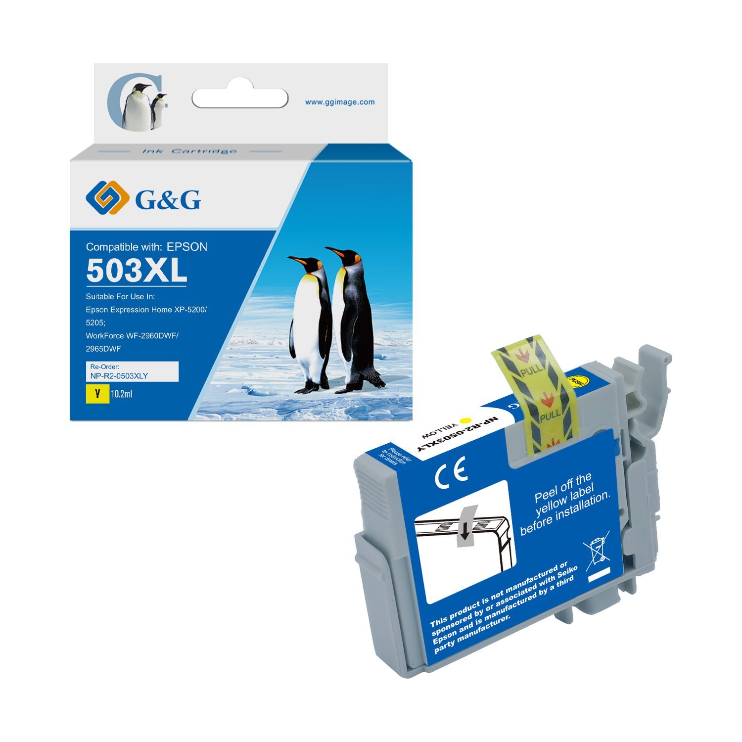 26515204 Comp Epson G+G 503XL Hi Cap Yellow Ink Ctg C13T09R44010 10.2ml 470 Pages - Image 1