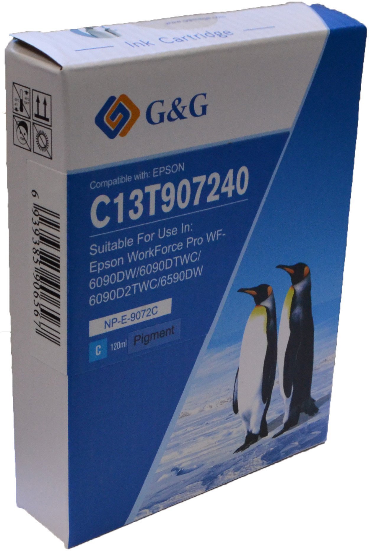 26516592 Comp Epson G+G T9072 Extra High Capacity Cyan Ink Ctg C13T907240 - Image 1