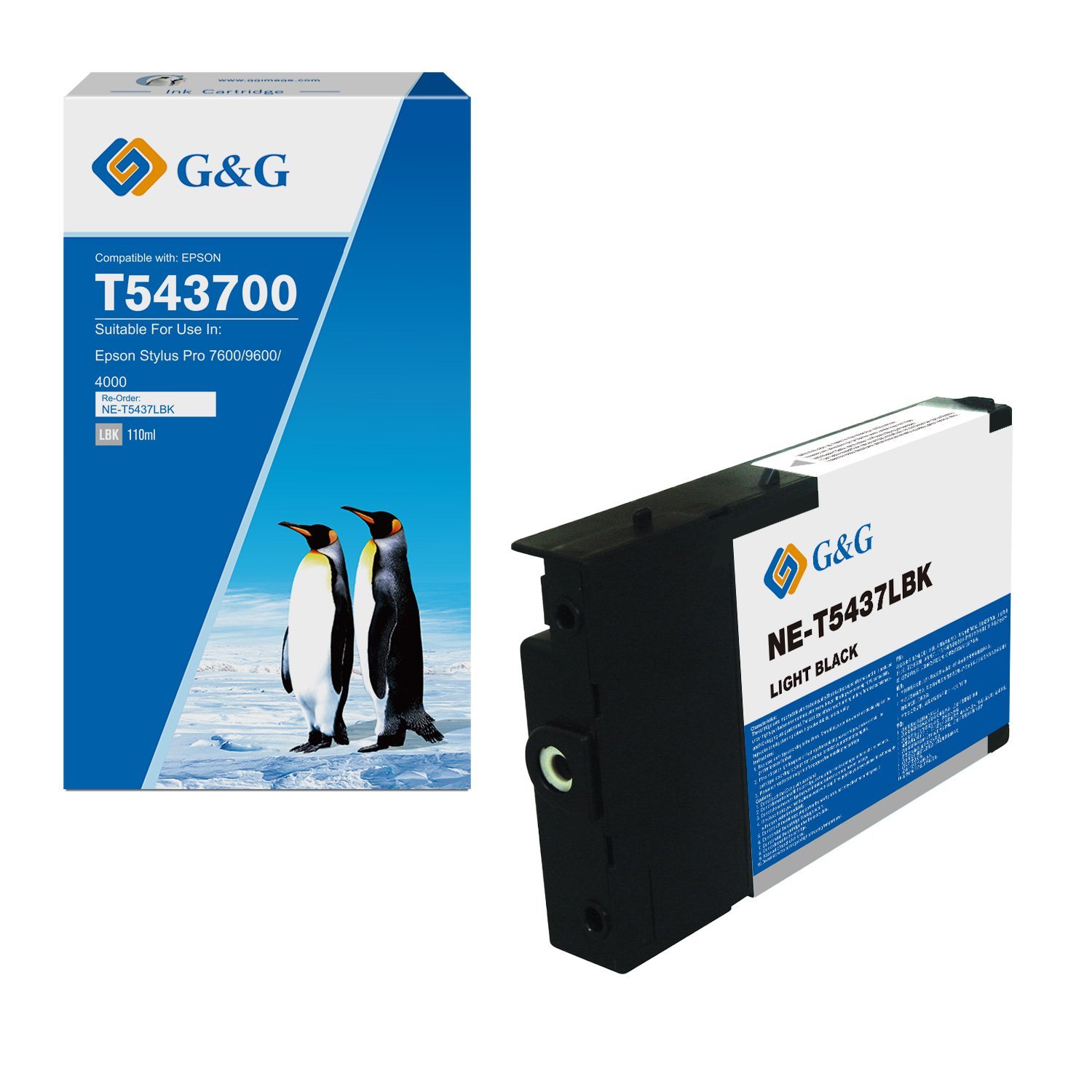 26517614 Comp Epson G+G T543700 Light Black Dye Ink Cartridge C13T543700 - Image 1