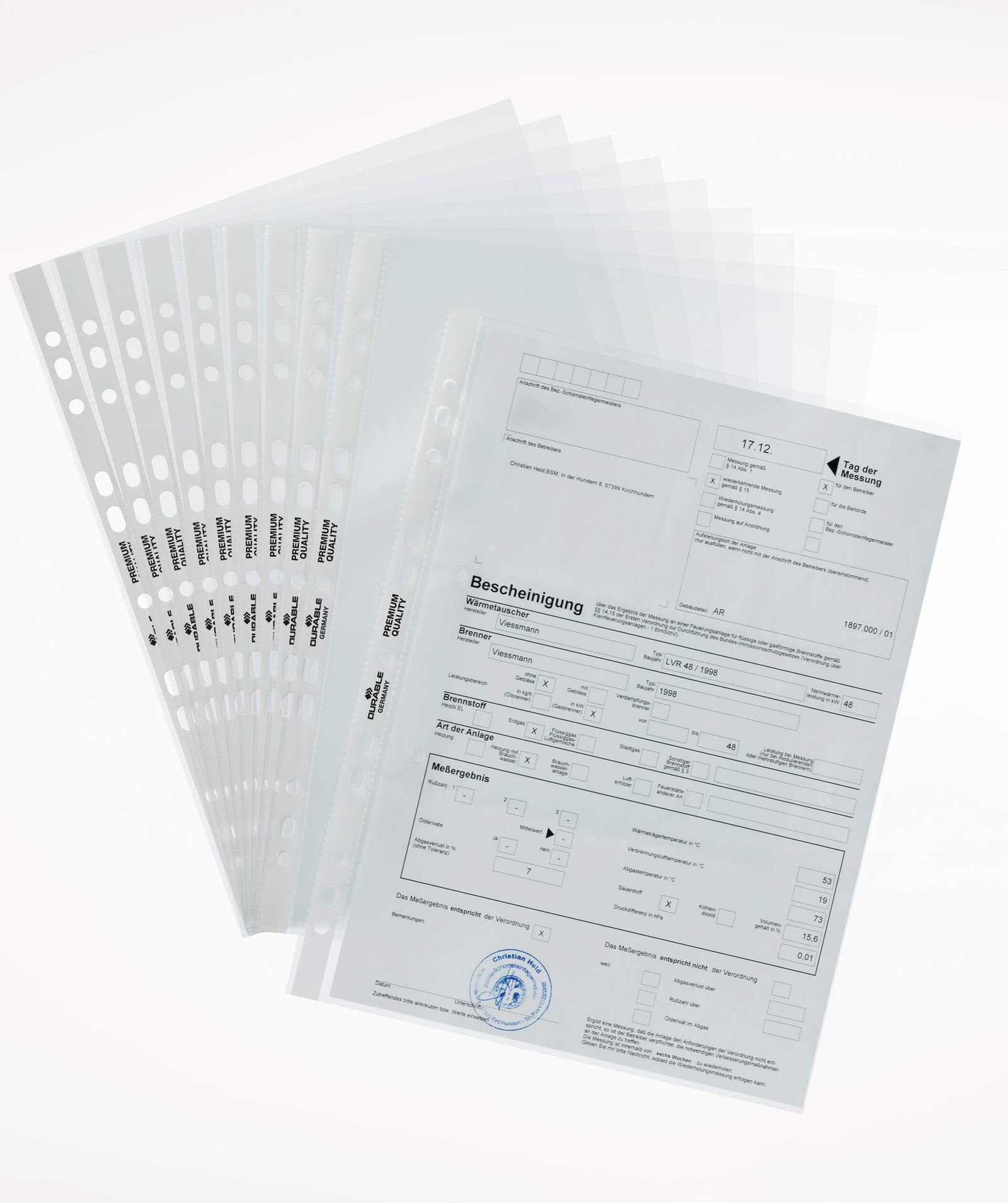 267619_1 Durable PREMIUM Punched Pocket 100 Clear (100) - Image 1