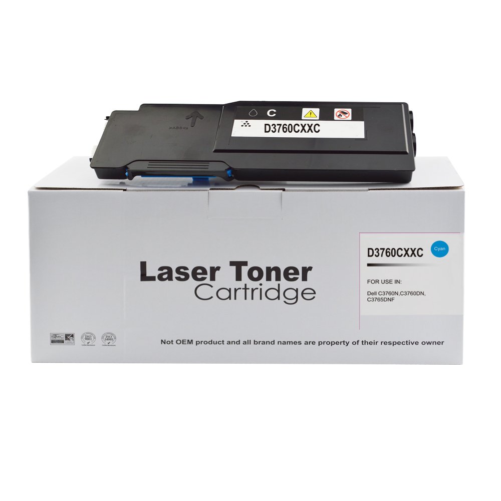 28133762 Comp Dell C3760 Extra Hi Yield Cyan Toner DE-3760HC 593-11122 - Image 1