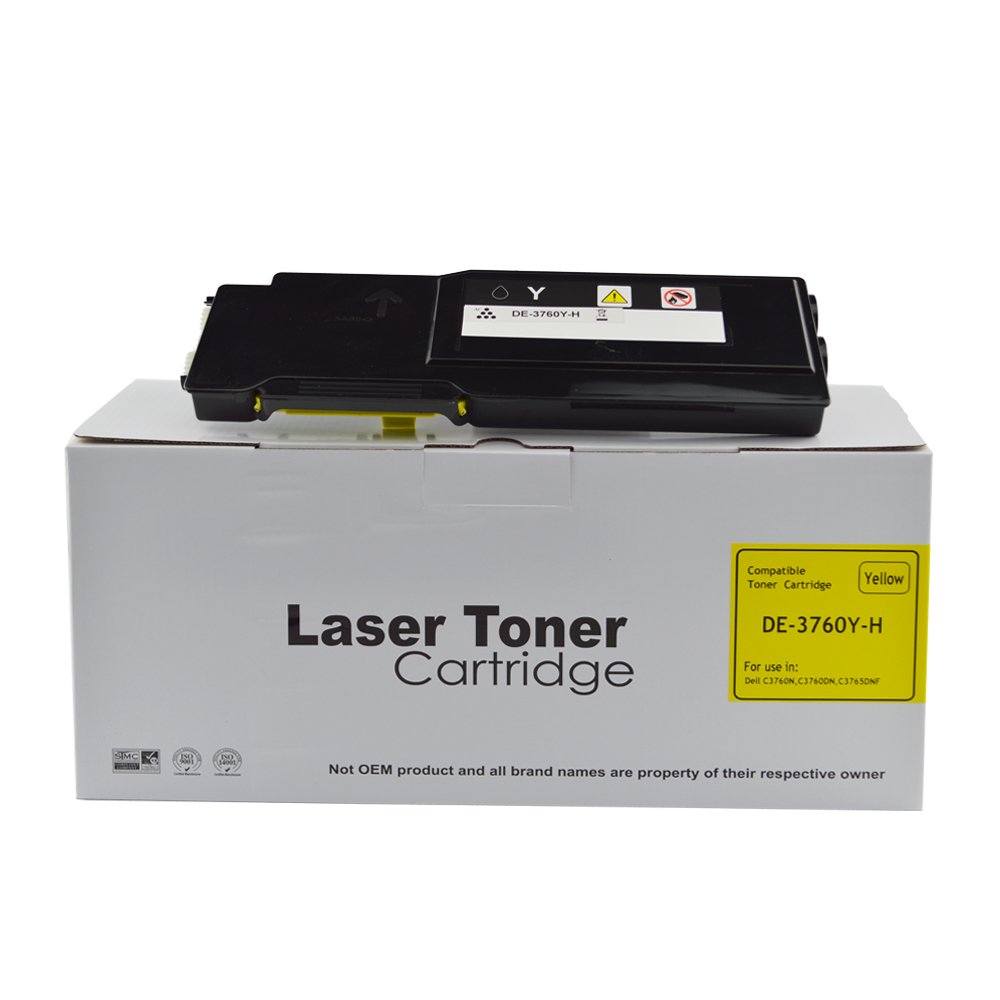 28133764 Comp Dell C3760 Extra Hi Yield Yellow Toner DE-3760HY 593-11120 - Image 1