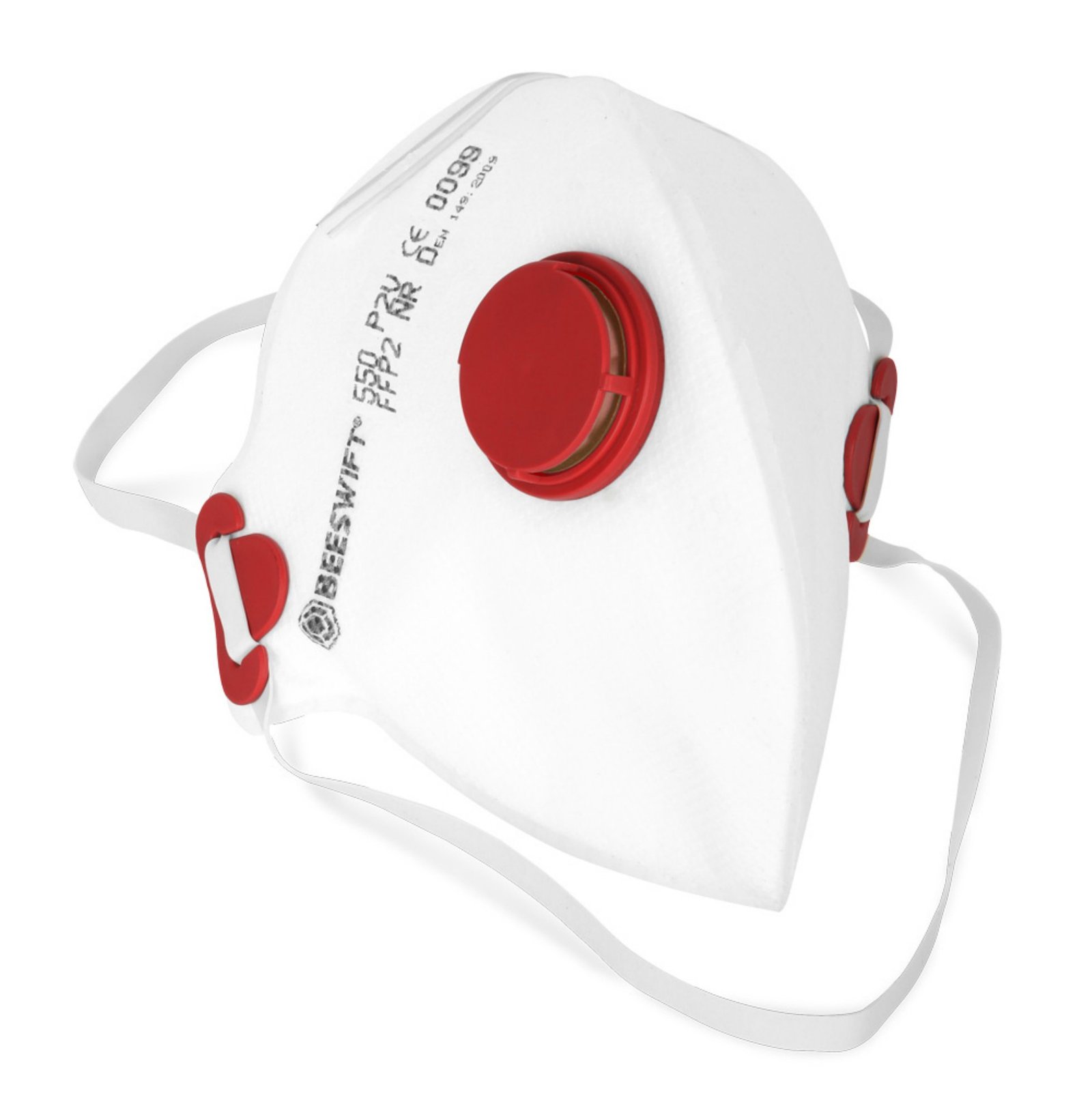 2ff2v Beeswift Fold Flat P2 Mask With Valve White (Box of 20) - Image 1